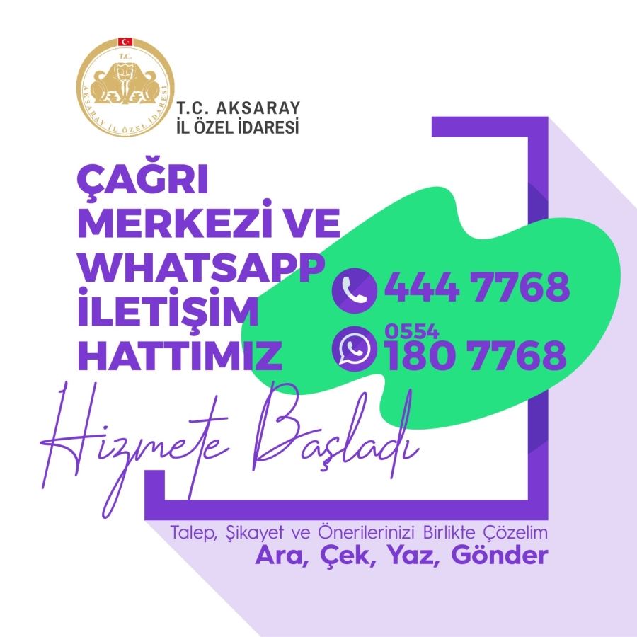 AKSARAY İL ÖZEL İDAREDEN YENİ HİZMET