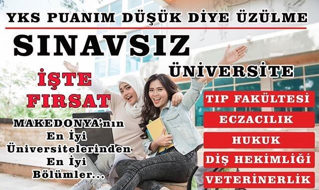 MAKEDONYA SINAVSIZ ÜNİVERSİTE BAŞVURULARI DEVAM EDİYOR