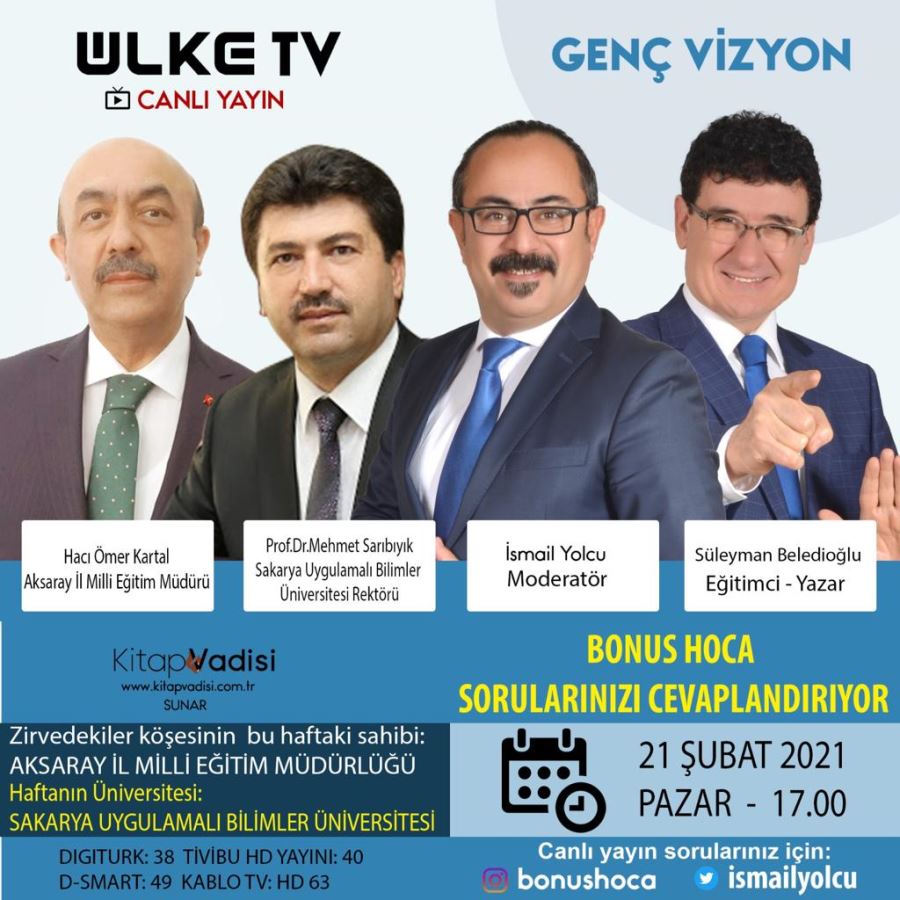 AKSARAY MİLLİ EĞİTİM MÜDÜRÜ  ÜLKE TV YE KONUK OLUYOR.