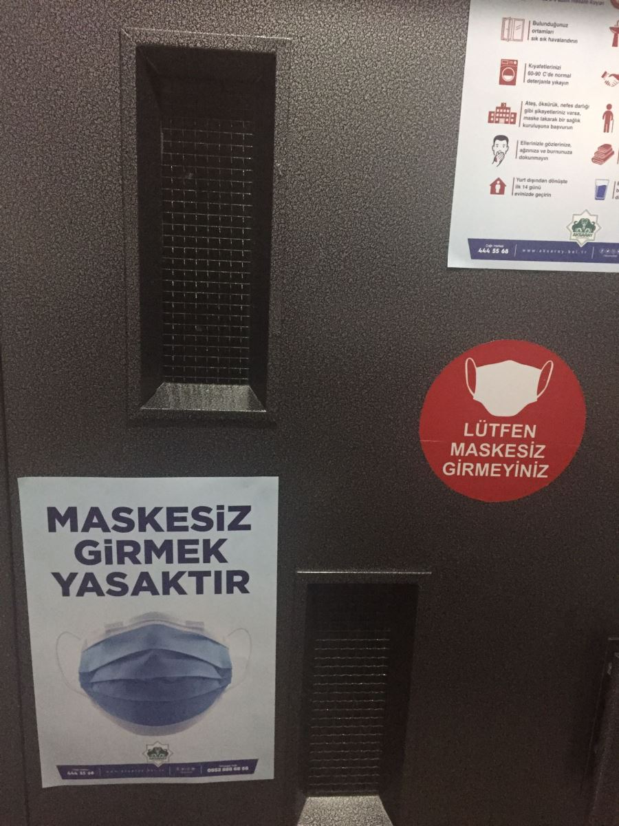 AKSARAYDA CORONAVİRÜS ÇOK AZALDI.! ANCAK YİNEDE ASANSÖRLERE DİKKAT.