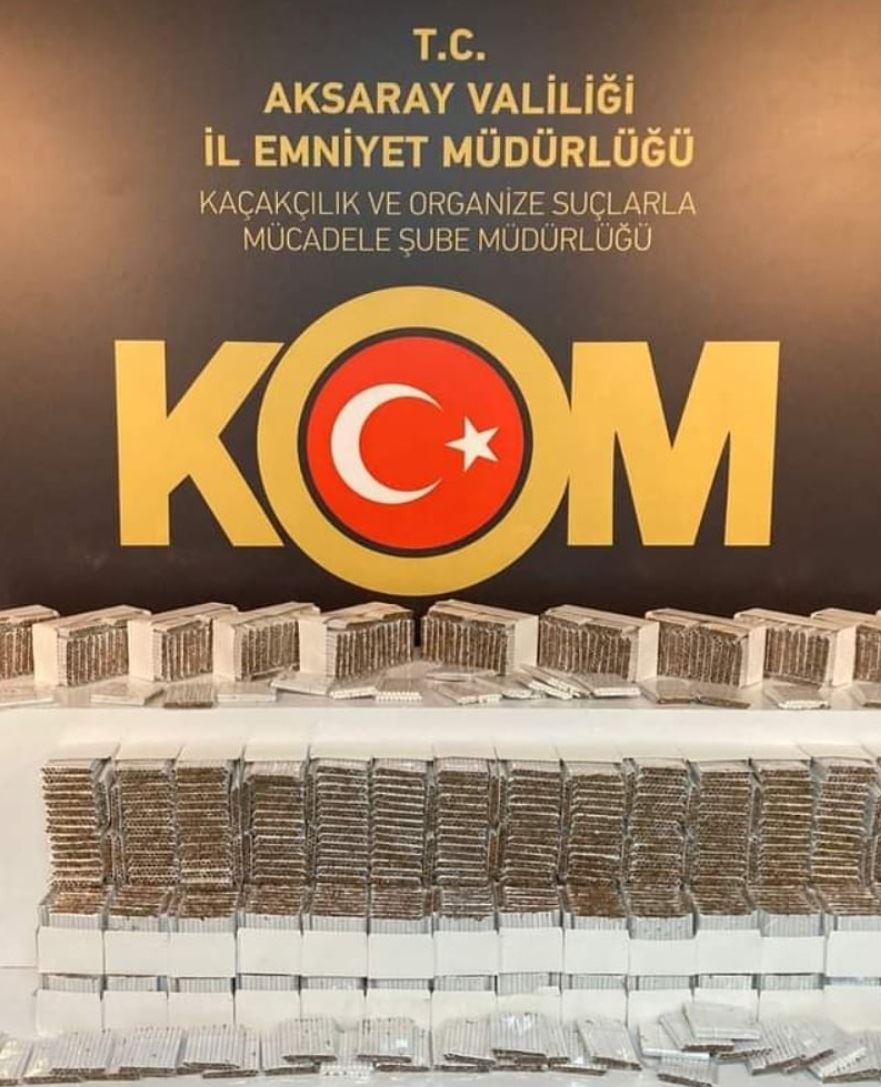 AKSARAYDA BANDROLSUZ MAKARON VE SAHTE İÇKİ YAKALANDI.!