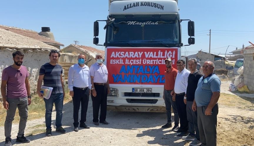 AKSARAY-ESKİLDEN YANGIN BÖLGESİ ANTALYAYA  DESTEK.!